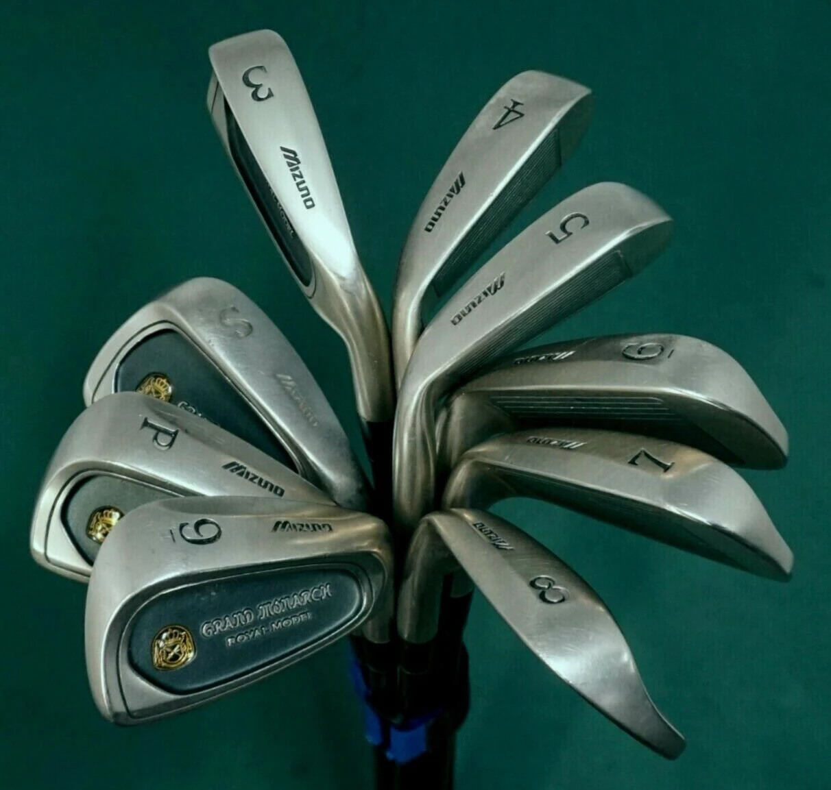 Collectors Set Of 9 X Mizuno Grand Monarch Royal Model Irons 3-SW Seniors Shafts