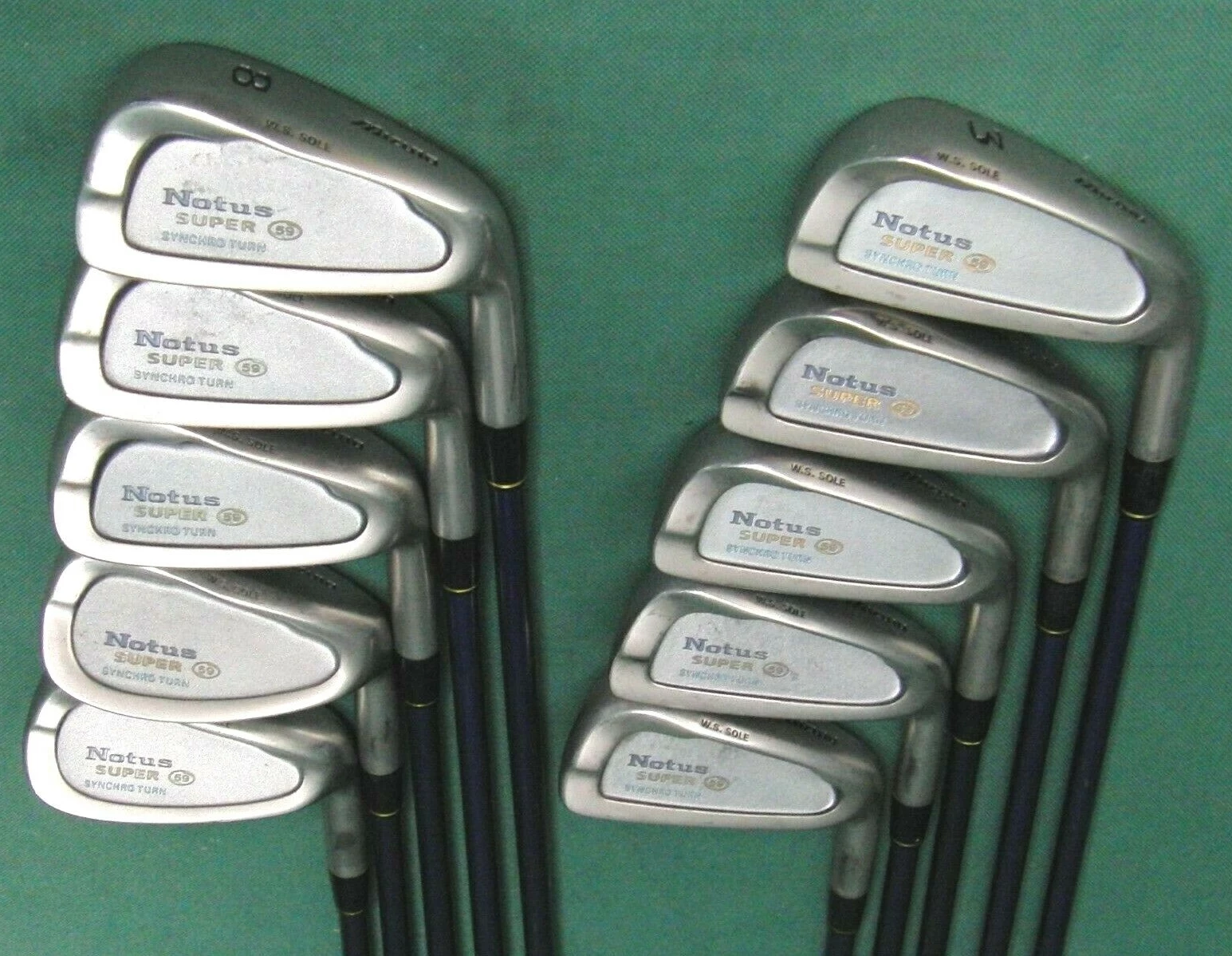 Set Of 10 X Mizuno Notus Super Irons 3-SW + F Wedge Regular Graphite Shafts - Image 2