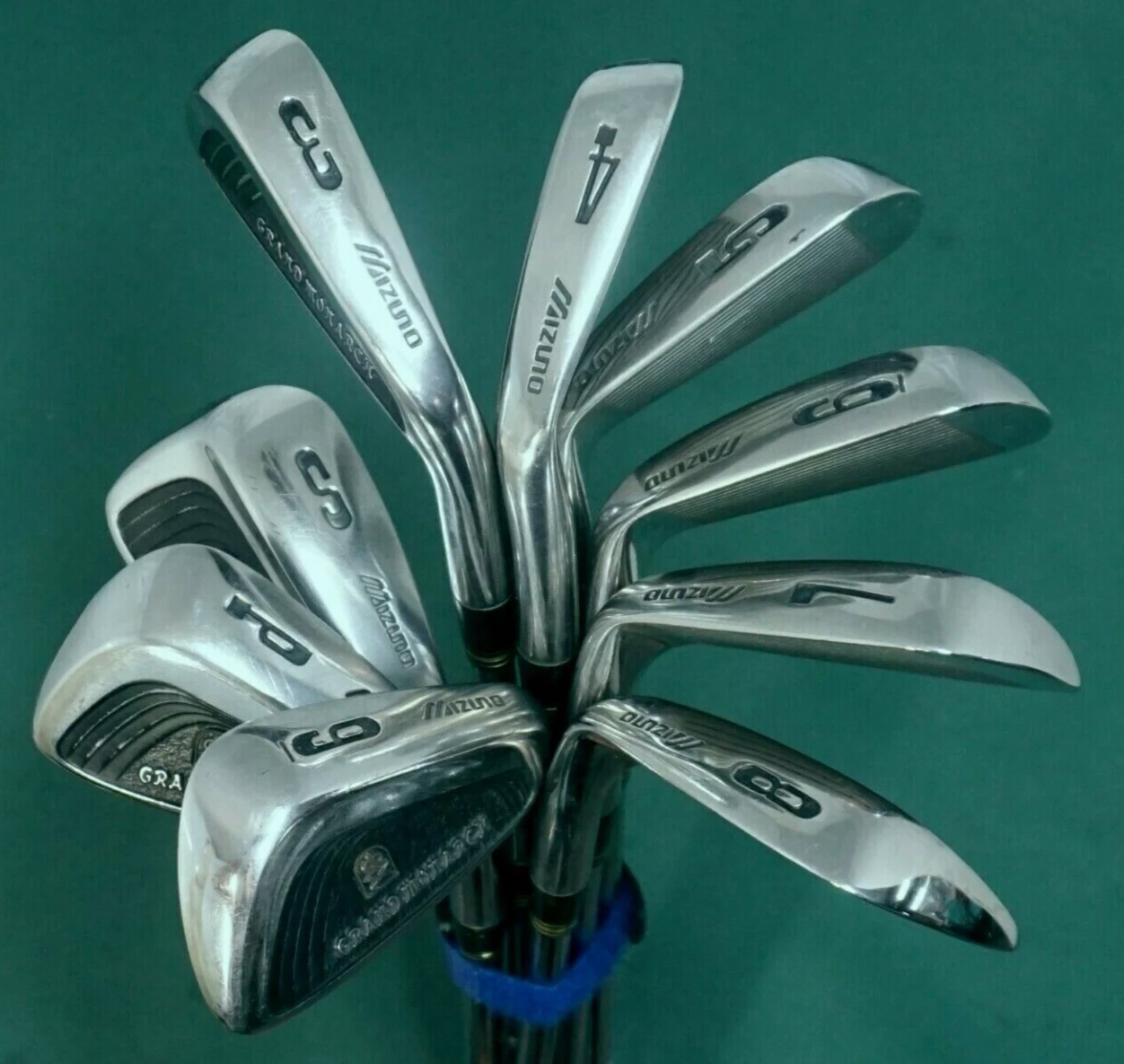 Collectors Set Of 9 X Mizuno Grand Monarch Irons 3-SW Regular Steel Shafts