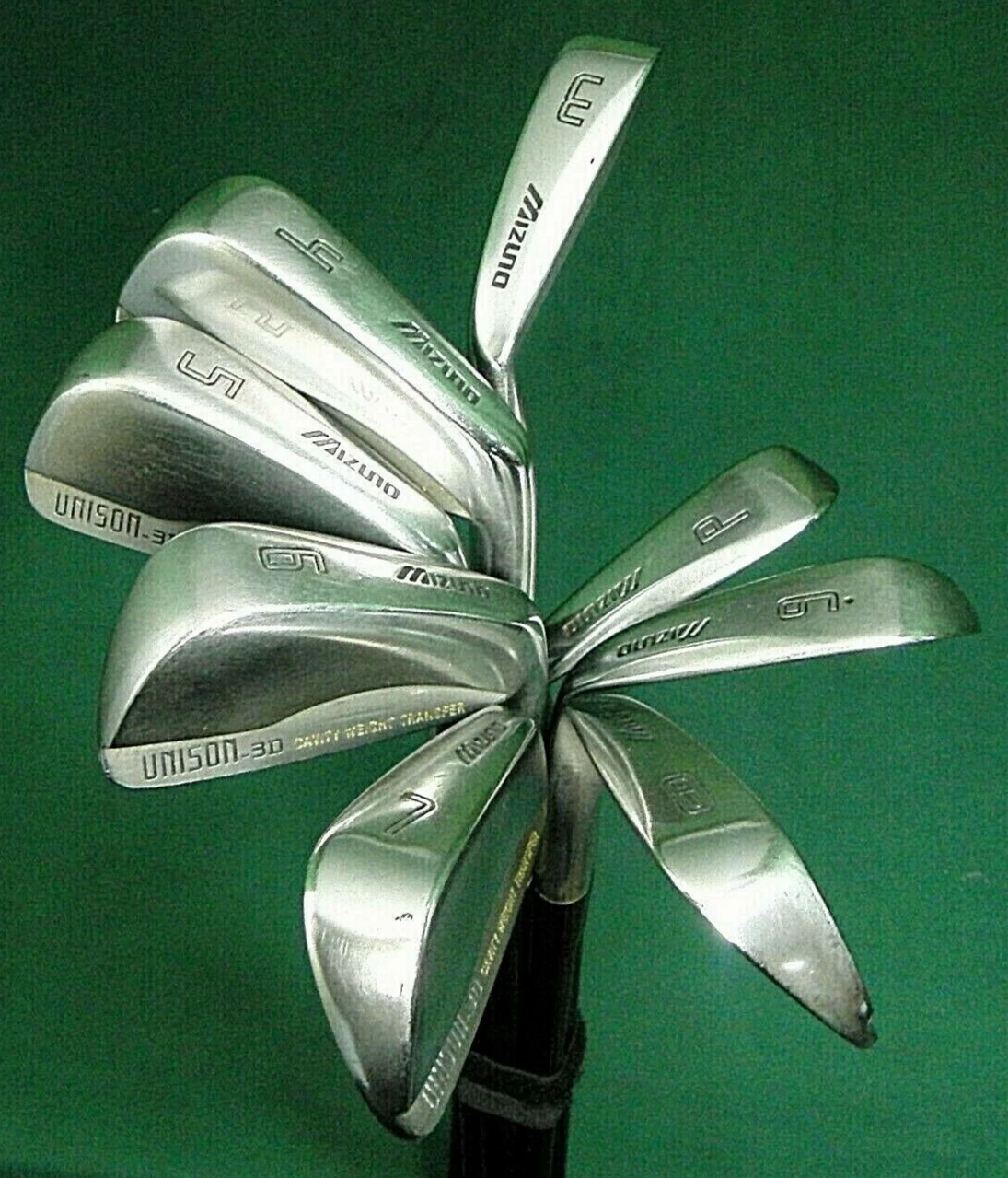 Set Of 8 X Mizuno Unison-3D Irons 3-PW Extra Stiff Graphite Shafts