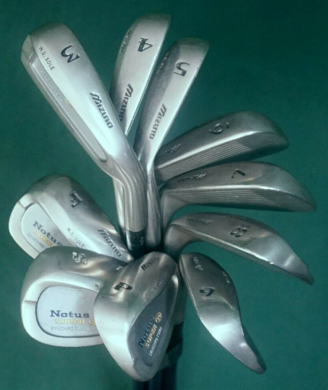 Set Of 10 X Mizuno Notus Super Synchro Turn Irons 3-SW + F Wedge
