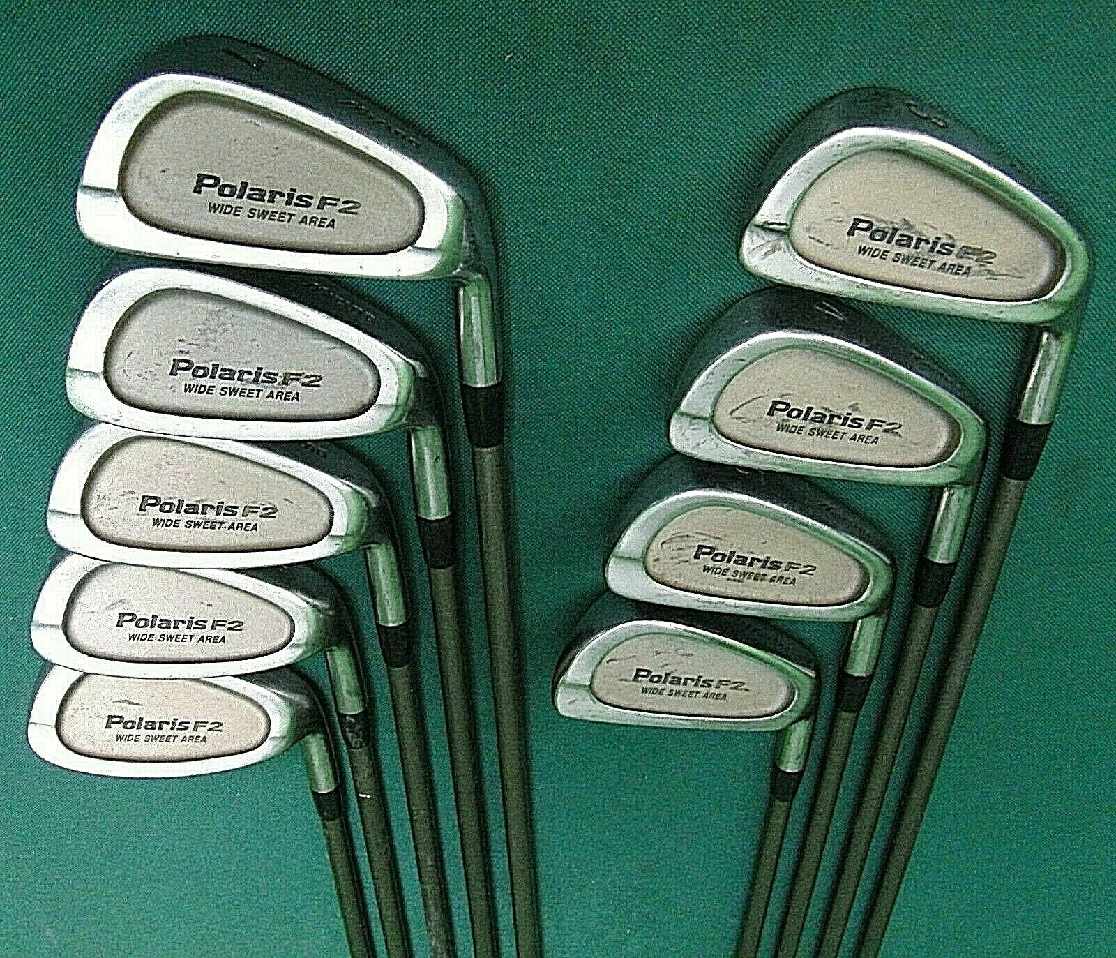 Set Of 9 X Mizuno Polaris F2 Irons 3-SW Extra Stiff Graphite Shafts - Image 2