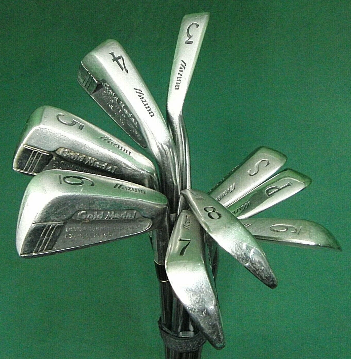 Set Of 9 X Mizuno Gold Medal Irons 3-SW Regular Steel Shafts Mizuno Grips