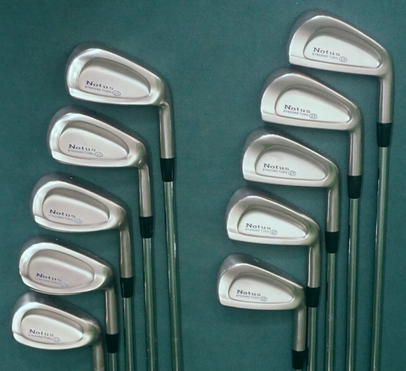 Set Of 10 X Mizuno Notus Synchro Turn Irons 3-SW + F Wedge Regular Steel Shafts - Image 2