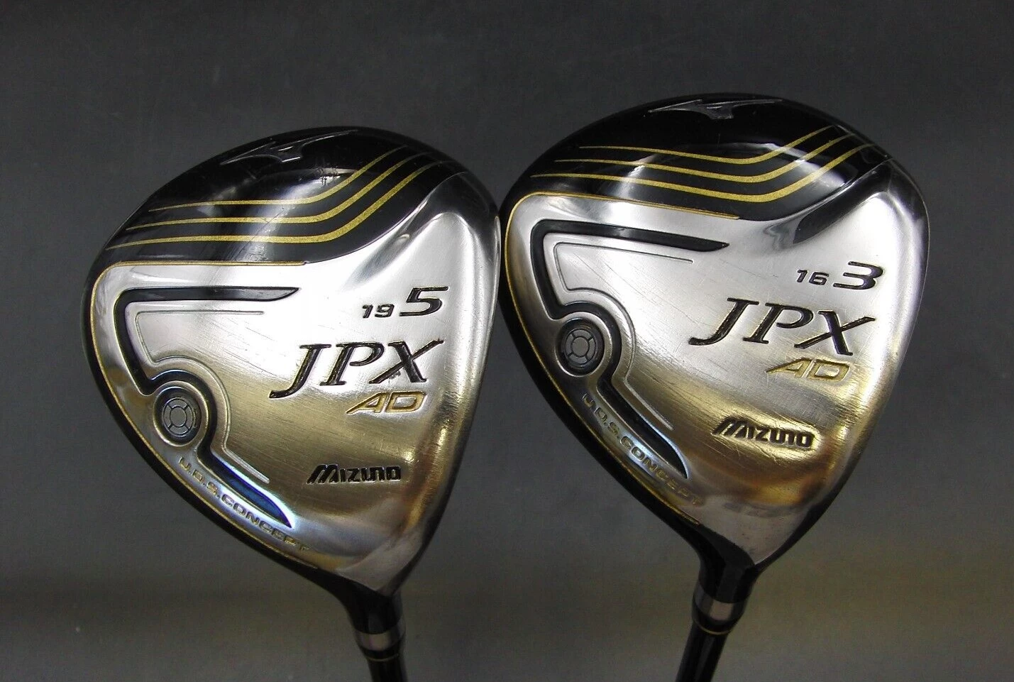 Set Of 2 Mizuno JPX AD 19° 5 & 16° 3 Wood Regular Graphite Shafts G/Pride Grips - Image 7
